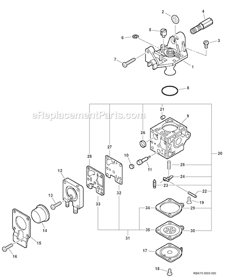 Page B Diagram and Parts List for HC-150I 07001001 - 07999999 Echo Hedge Trimmer