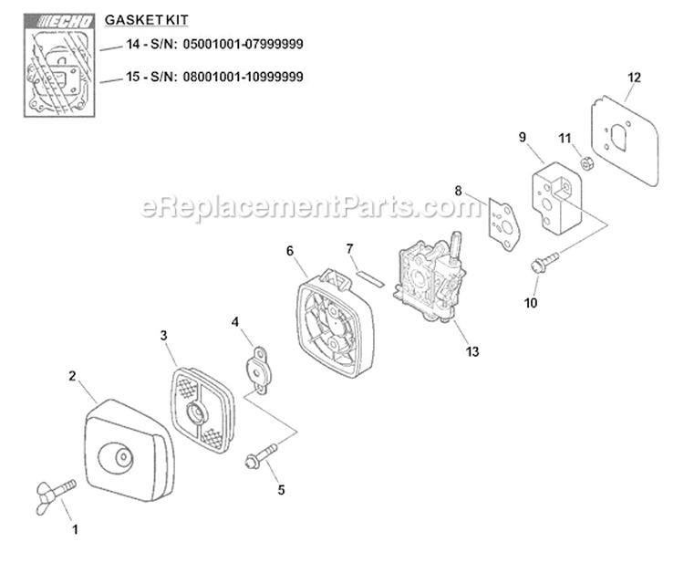 Page I Diagram and Parts List for HC-150I 07001001 - 07999999 Echo Hedge Trimmer