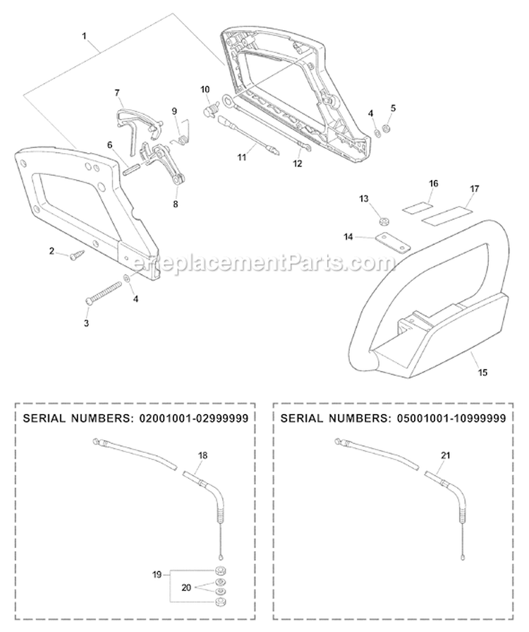 Page F Diagram and Parts List for HC-151I 09001001 - 09999999 Echo Hedge Trimmer