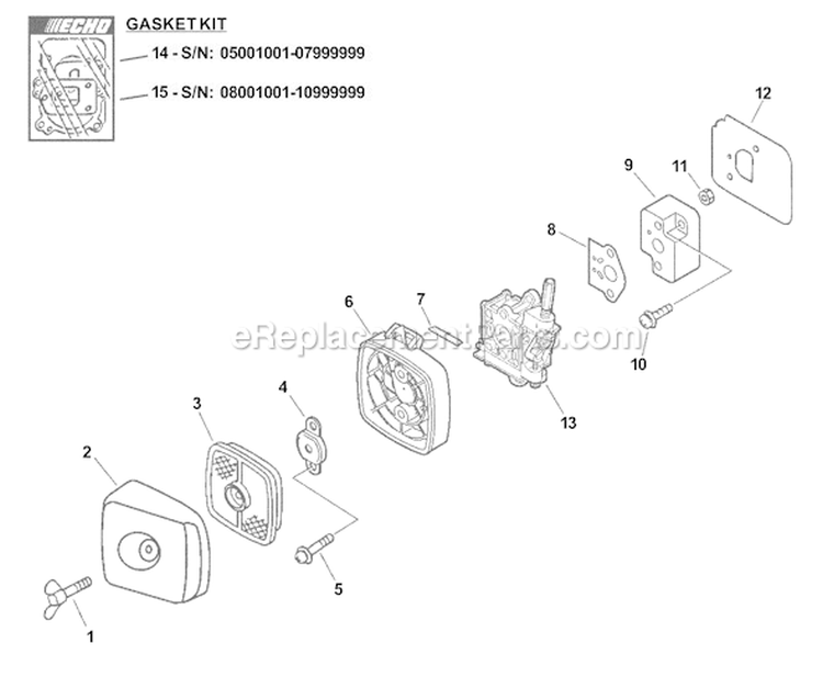 Page H Diagram and Parts List for HC-151I 09001001 - 09999999 Echo Hedge Trimmer