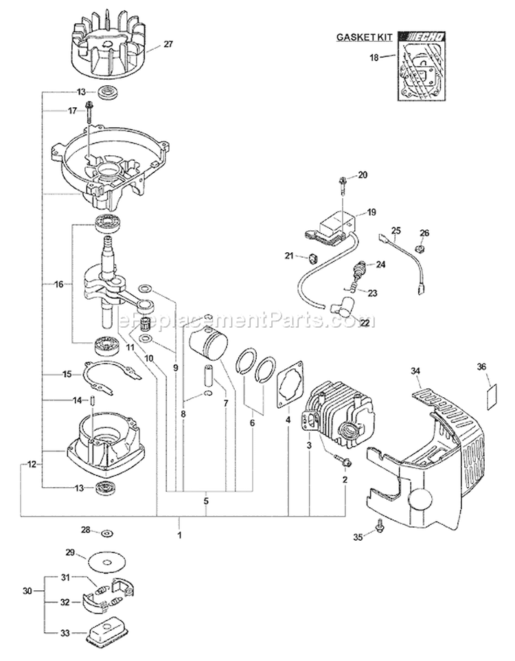 Page C Diagram and Parts List for HC-151 02001001 - 02999999 Echo Hedge Trimmer