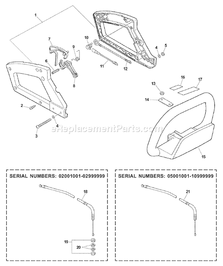Page F Diagram and Parts List for HC-150 10001001 - 10999999 Echo Hedge Trimmer