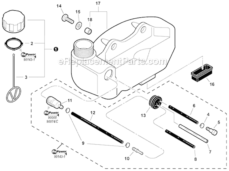 Fuel System Diagram and Parts List for HC-152 S94012001001-S94012999999 Echo Hedge Trimmer