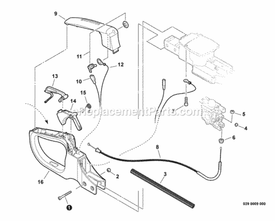 Rear_Handle_Ignition_Switch_Throttle_Cable Diagram and Parts List for HC-152 S95026001001 - S95026999999 Echo Hedge Trimmer