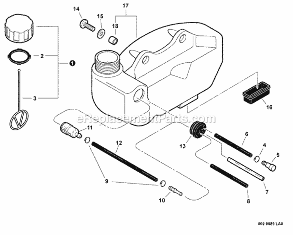 Fuel_System Diagram and Parts List for HC-152 S95026001001 - S95026999999 Echo Hedge Trimmer