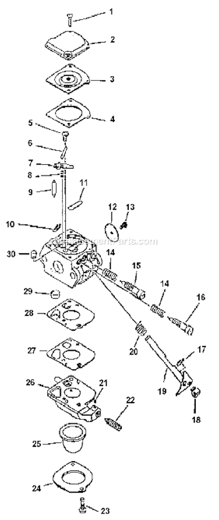Page B Diagram and Parts List for HC-1600 Type 1 Echo Hedge Trimmer