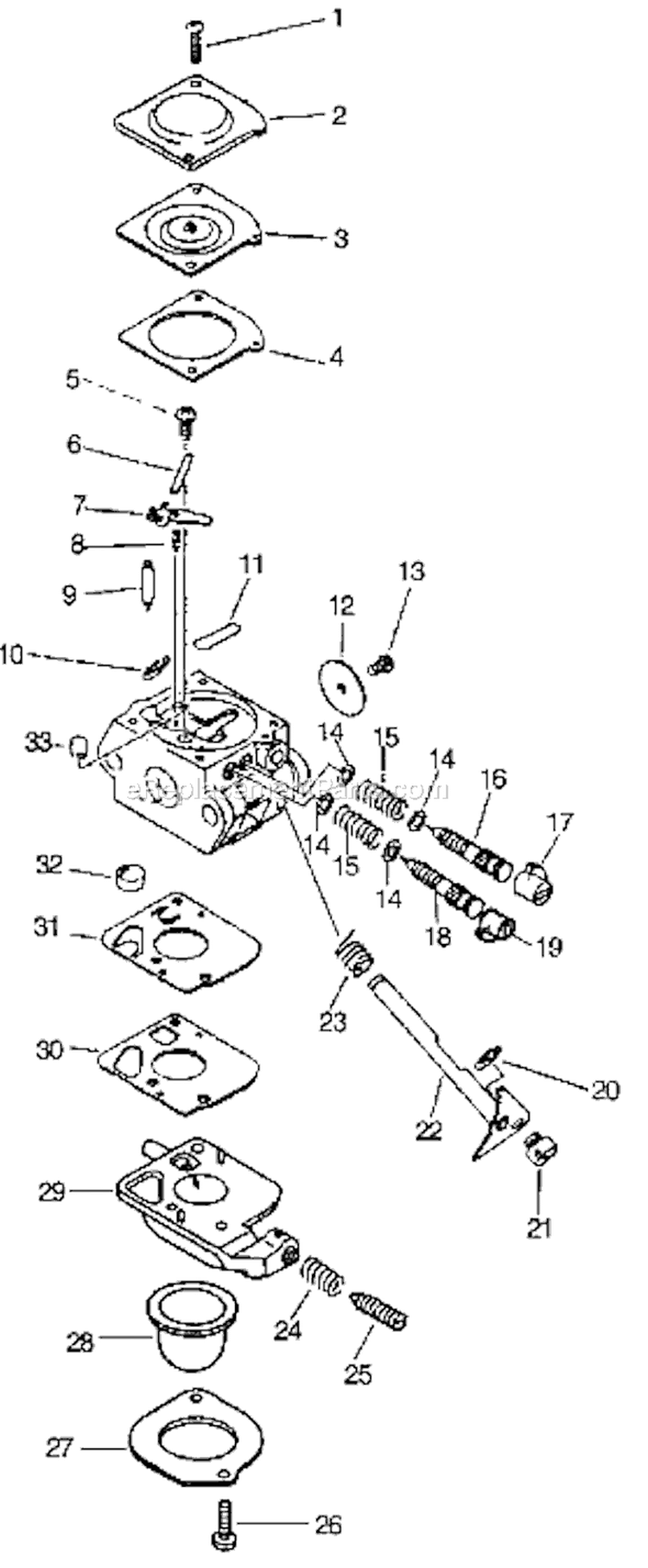 Page D Diagram and Parts List for HC-1600 Type 1 Echo Hedge Trimmer