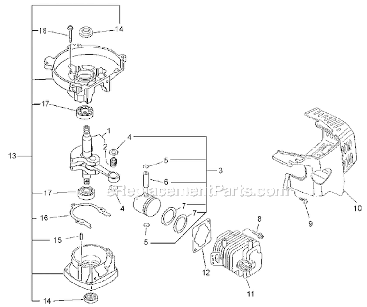 Page E Diagram and Parts List for HC-1600 Type 1 Echo Hedge Trimmer