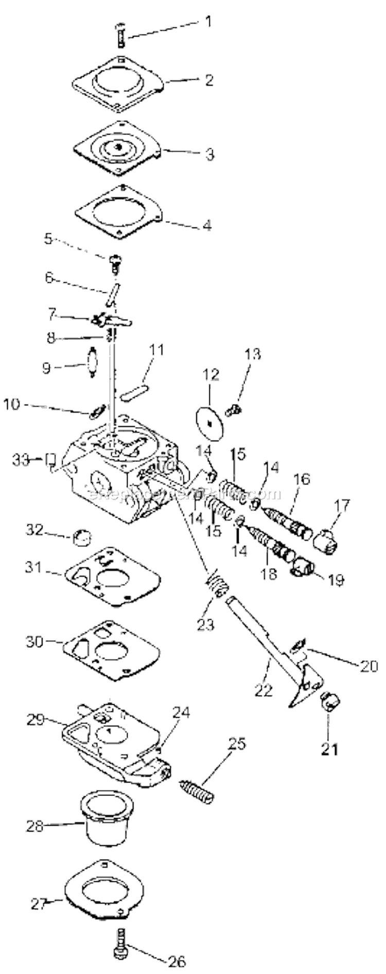 Page A Diagram and Parts List for HC-1600 Type 1E Echo Hedge Trimmer