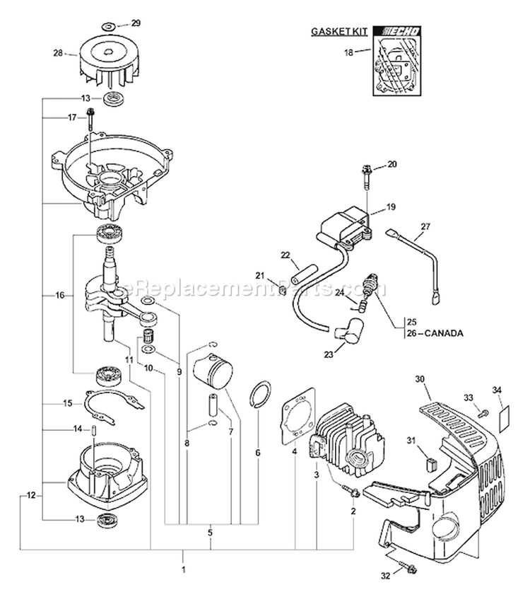Page A Diagram and Parts List for HC-160 08001001 - 08999999 Echo Hedge Trimmer