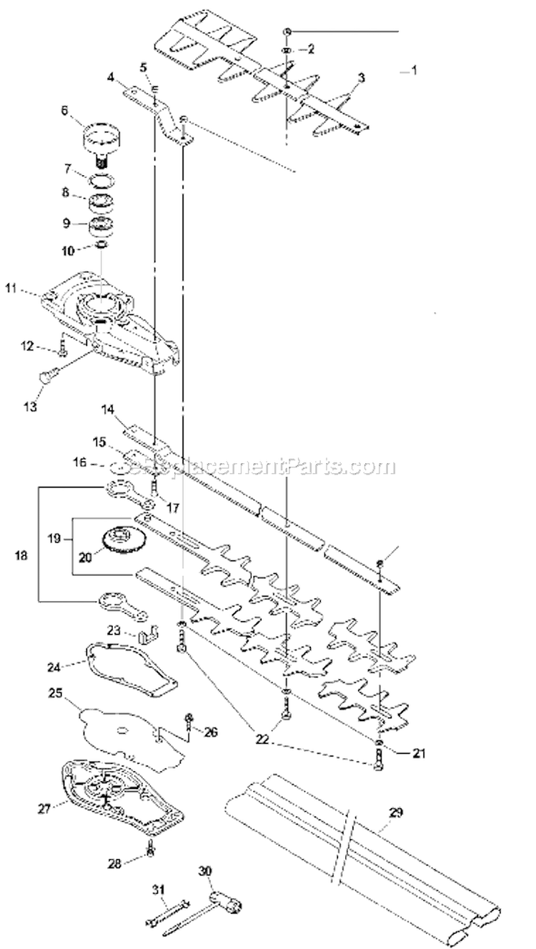 Page C Diagram and Parts List for HC-161 02001001 - 02999999 Echo Hedge Trimmer