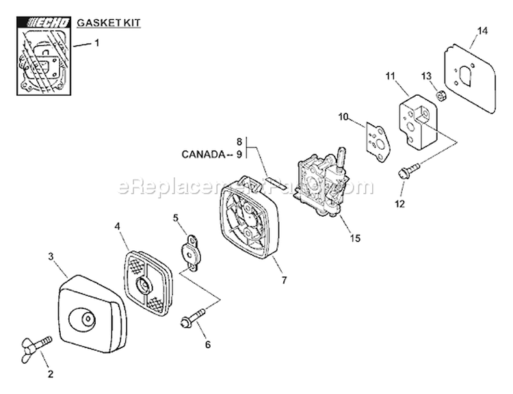 Page F Diagram and Parts List for HC-160 07001001 - 07999999 Echo Hedge Trimmer