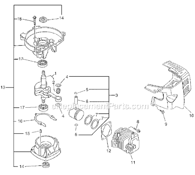 Page B Diagram and Parts List for HC-1800 TYPE 1E Echo Hedge Trimmer