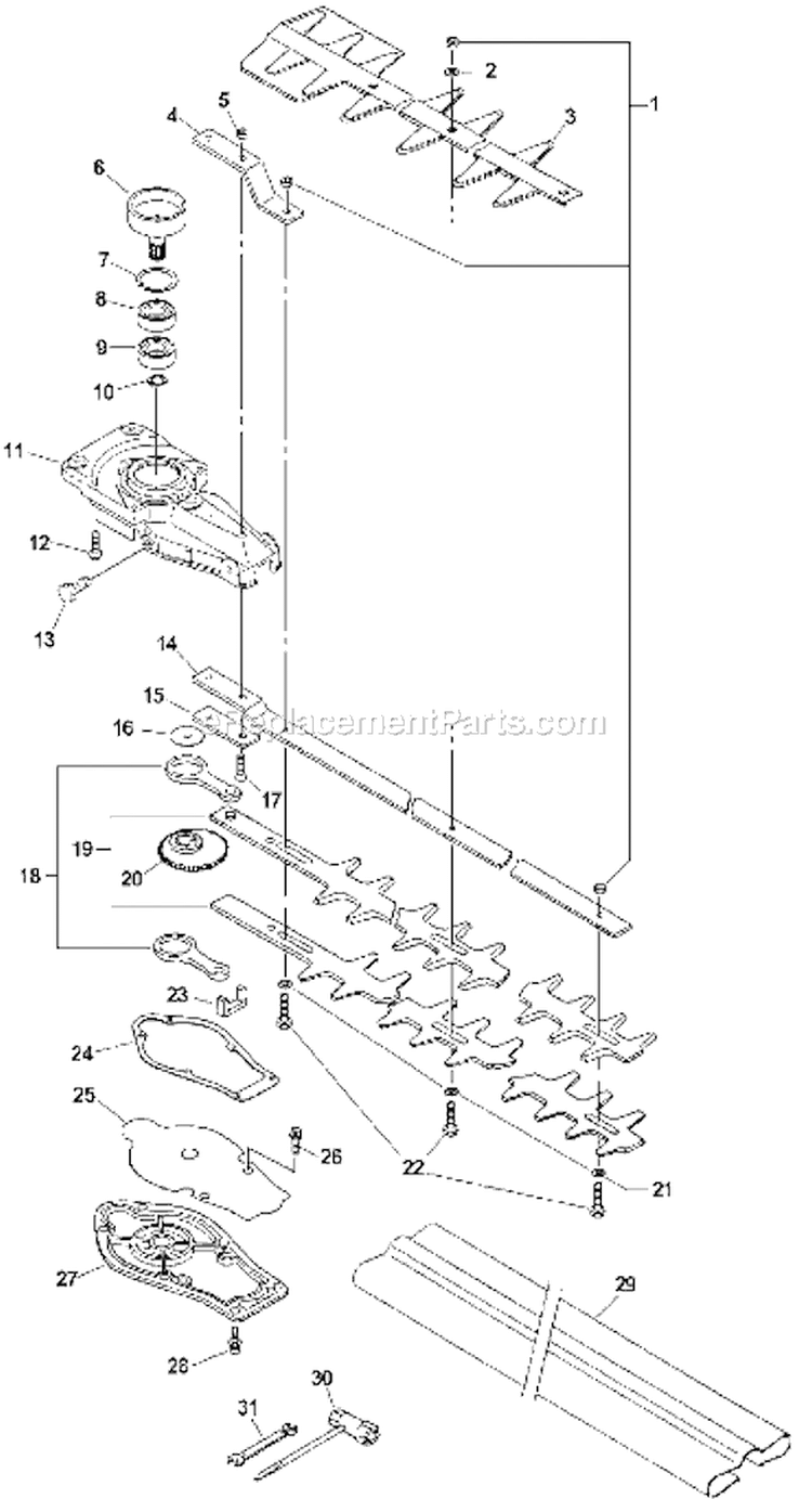 Page D Diagram and Parts List for HC-180 09001001 - 09999999 Echo Hedge Trimmer