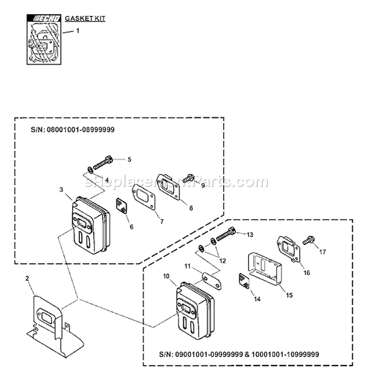Page C Diagram and Parts List for HC-181 09001001 - 09999999 Echo Hedge Trimmer