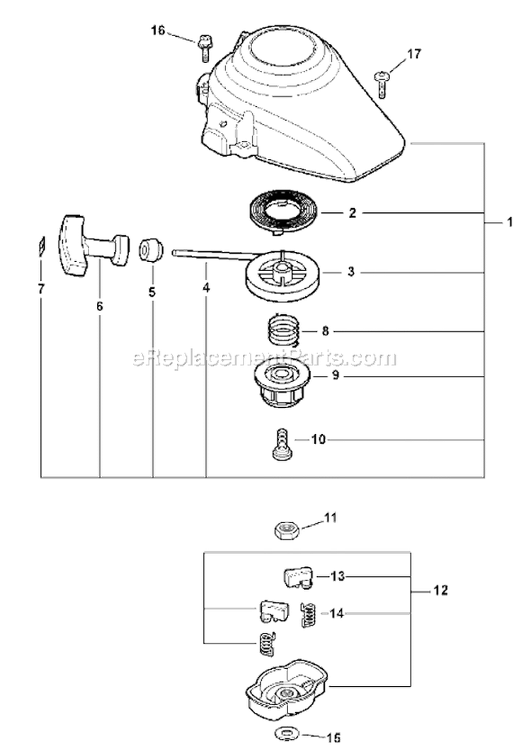 Page O Diagram and Parts List for HC-185 S76812001001 - S76812002377 Echo Hedge Trimmer