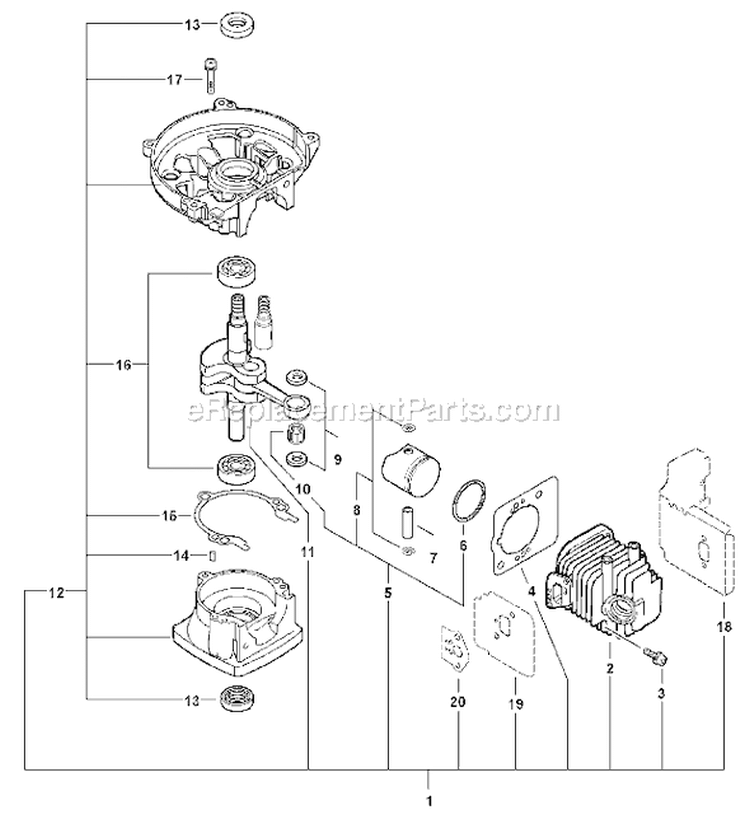 Page D Diagram and Parts List for HC-185 S76812001001 - S76812002377 Echo Hedge Trimmer