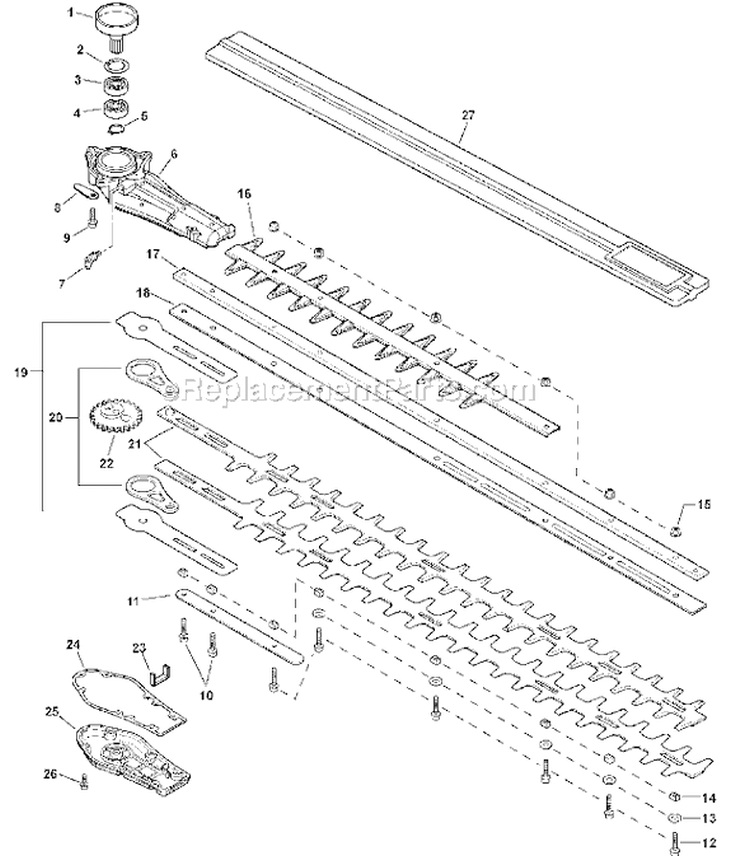 Page H Diagram and Parts List for HC-185 S76812001001 - S76812002377 Echo Hedge Trimmer