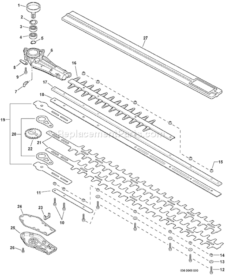 Page H Diagram and Parts List for HC-185 S76812002378 - S76812999999 Echo Hedge Trimmer