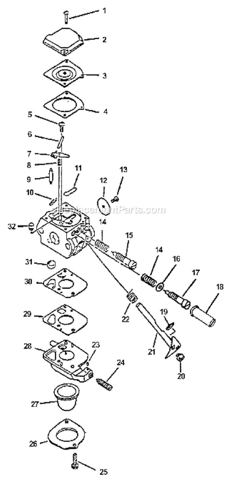 Page B Diagram and Parts List for HC-2000 Type 1 Echo Hedge Trimmer