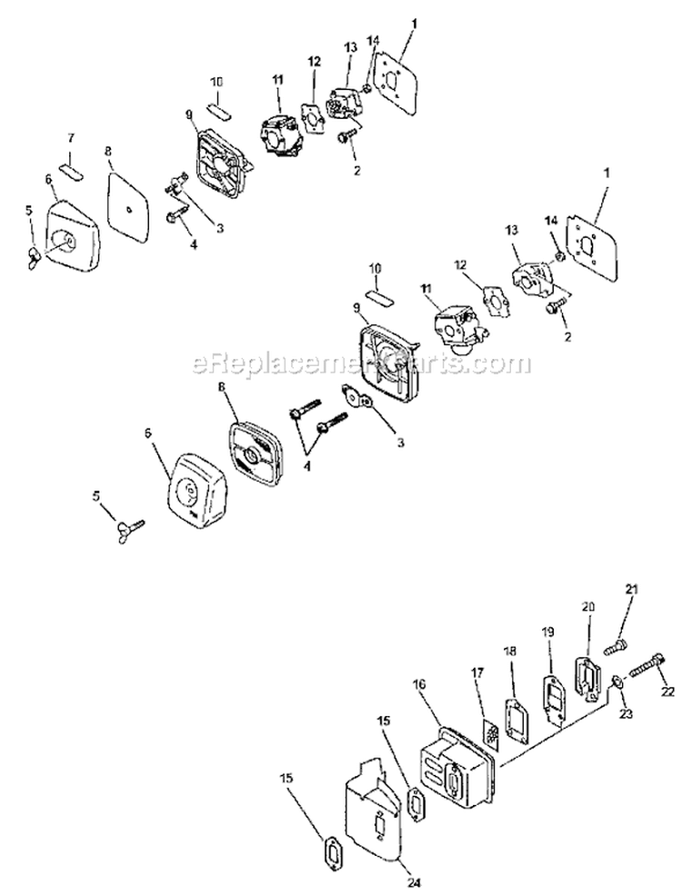 Page G Diagram and Parts List for HC-2000 Type 1 Echo Hedge Trimmer