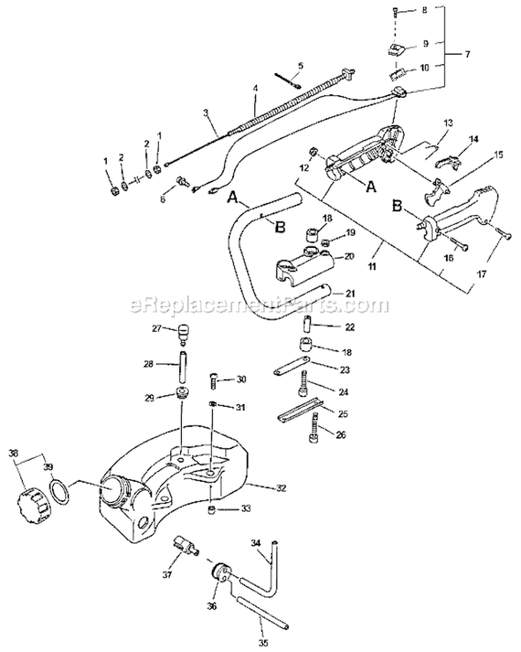 Page D Diagram and Parts List for HC-2000 Type 1E Echo Hedge Trimmer