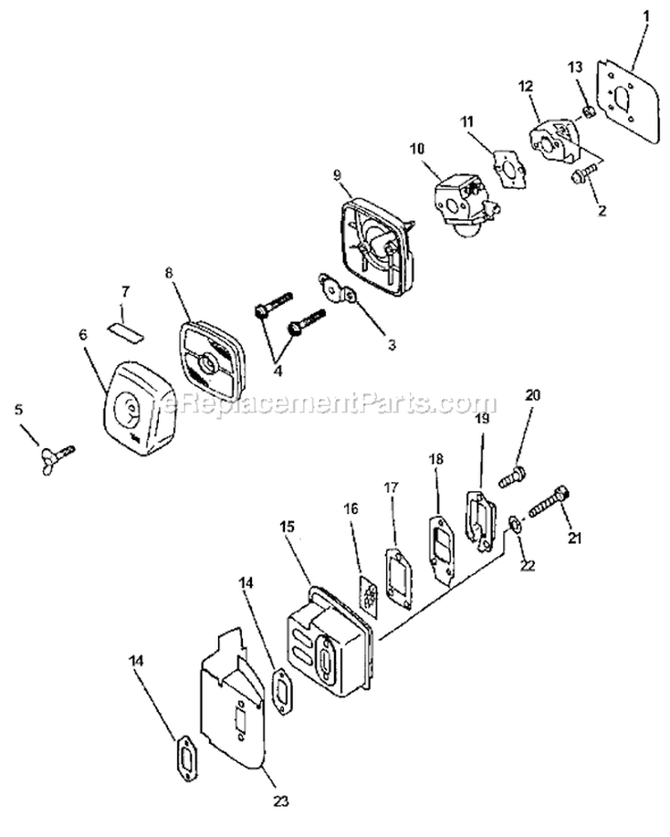 Page E Diagram and Parts List for HC-2000 Type 1E Echo Hedge Trimmer