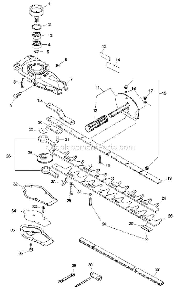 Page A Diagram and Parts List for HC-200 07001001 - 07999999 Echo Hedge Trimmer