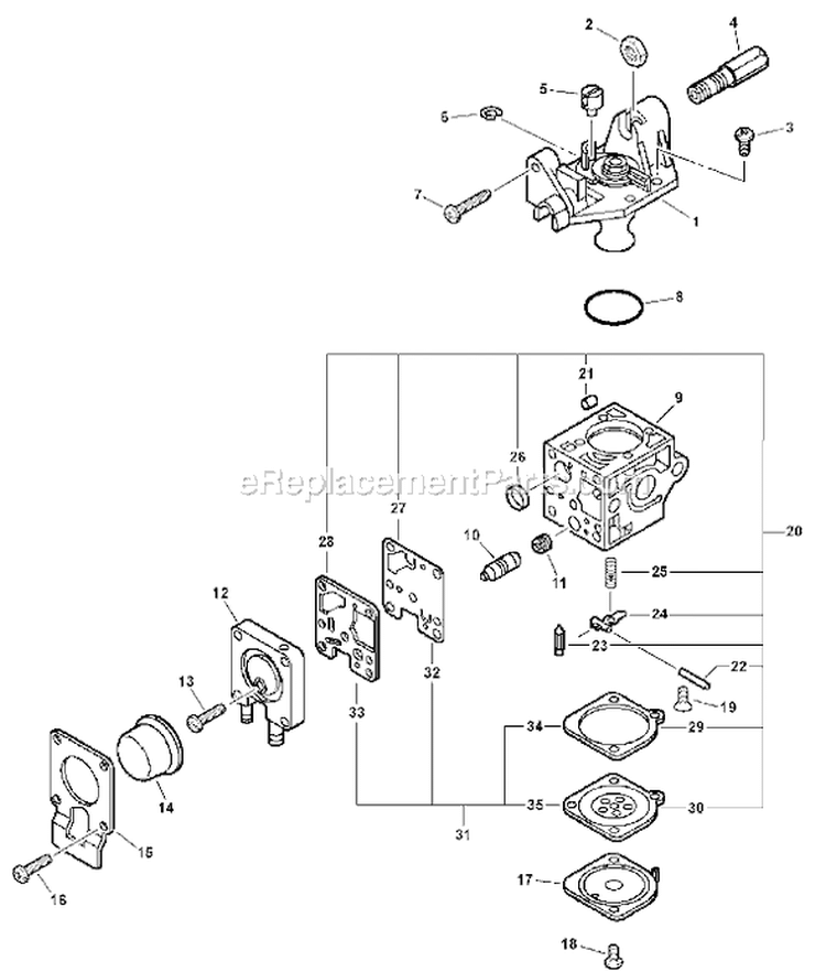 Page B Diagram and Parts List for HC-200 07001001 - 07999999 Echo Hedge Trimmer