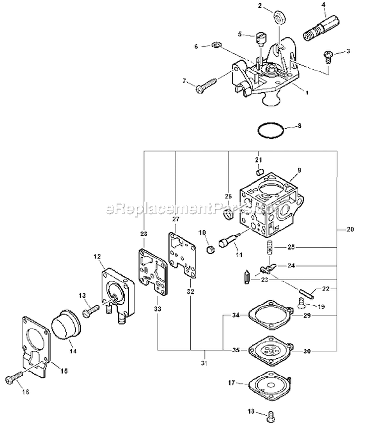 Page C Diagram and Parts List for HC-200 07001001 - 07999999 Echo Hedge Trimmer