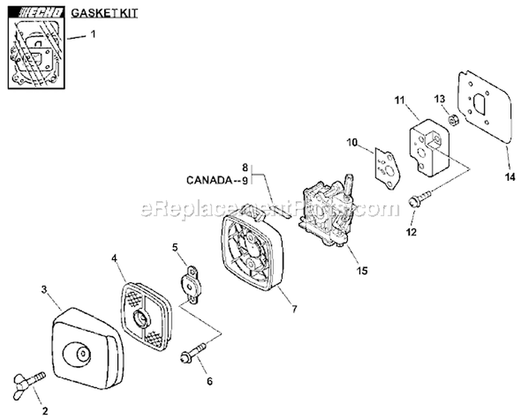 Page G Diagram and Parts List for HC-200 07001001 - 07999999 Echo Hedge Trimmer