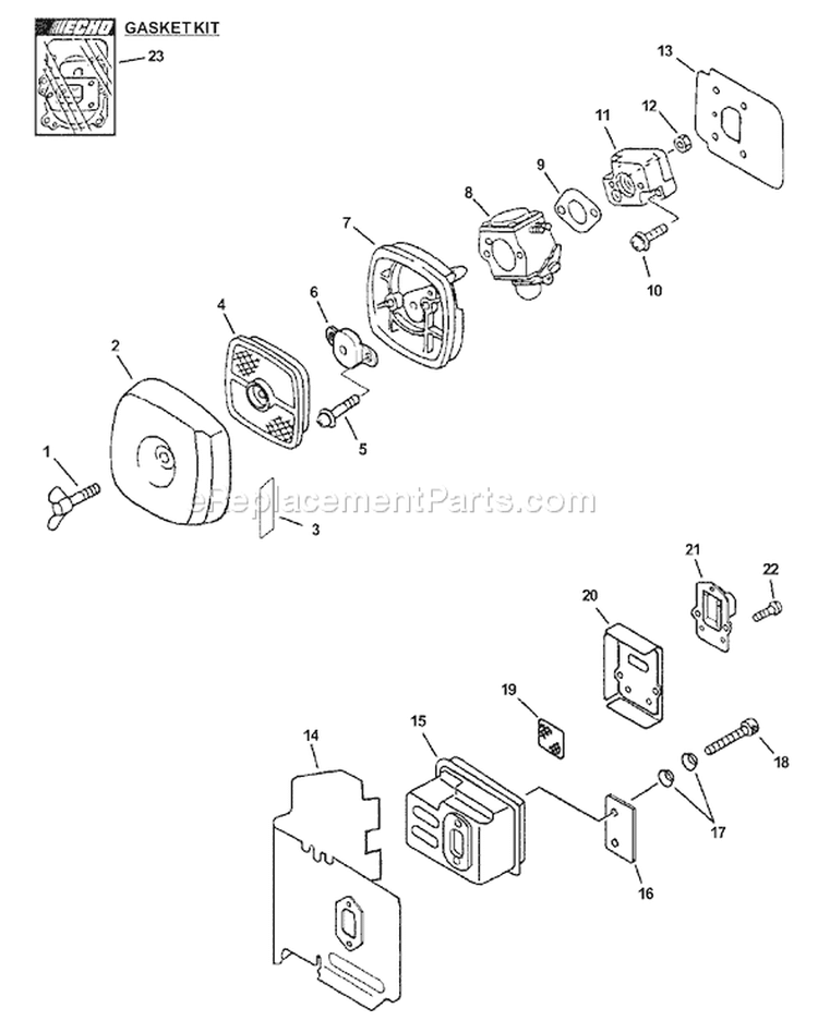 Page E Diagram and Parts List for HC-201 02001001 - 02999999 Echo Hedge Trimmer