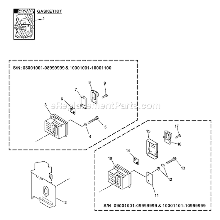 Page D Diagram and Parts List for HC-200 10001001 - 10999999 Echo Hedge Trimmer