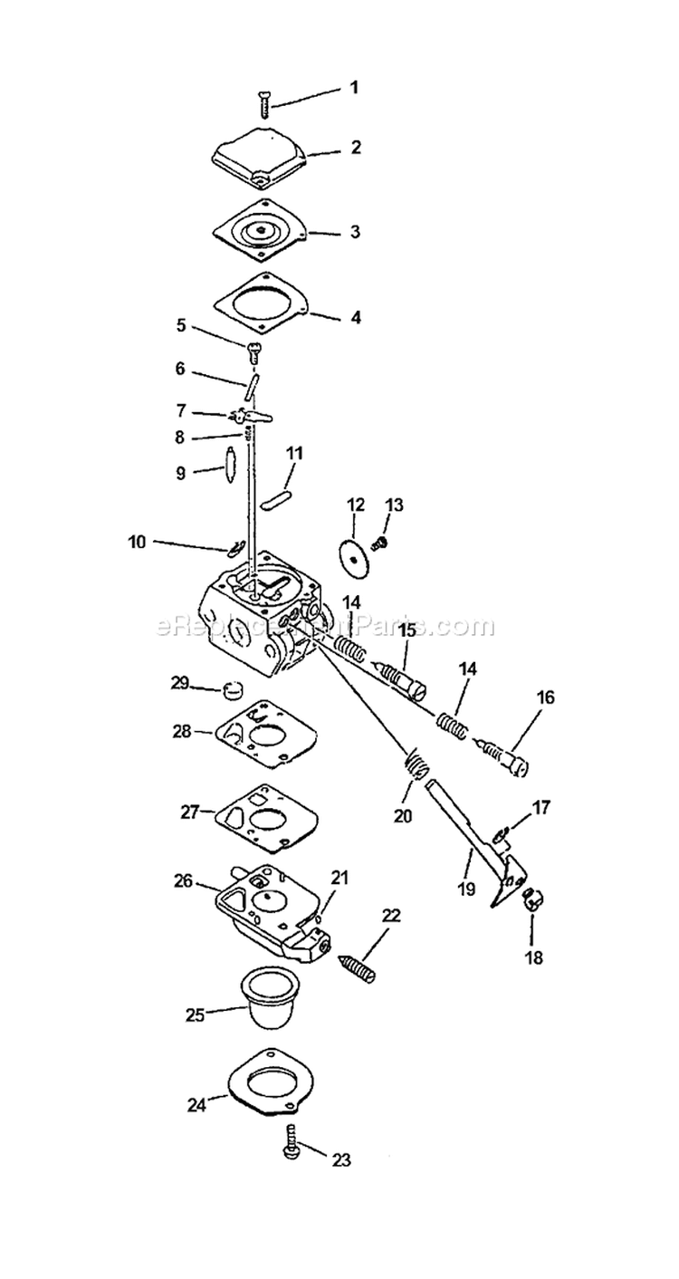 Page B Diagram and Parts List for HC-2100 001001 - 012000 Echo Hedge Trimmer