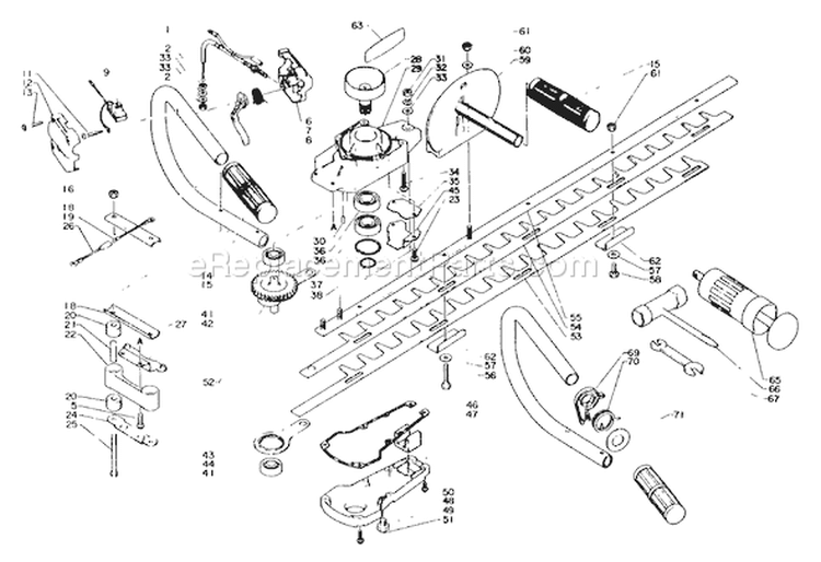 Page C Diagram and Parts List for HC-210E  Echo Hedge Trimmer