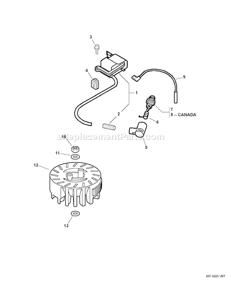 Page J Diagram and Parts List for HC-230 S76512001001 - S76512999999 Echo Hedge Trimmer