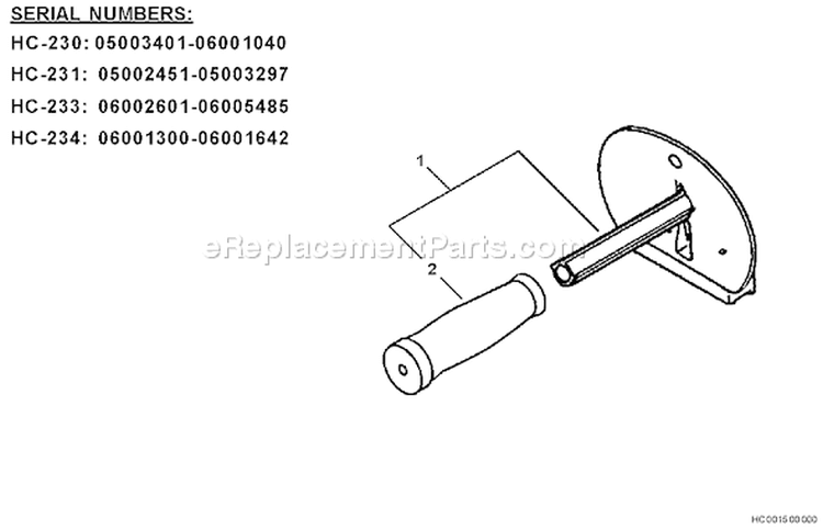 Page J Diagram and Parts List for HC-230 05003401 - 05999999 Echo Hedge Trimmer
