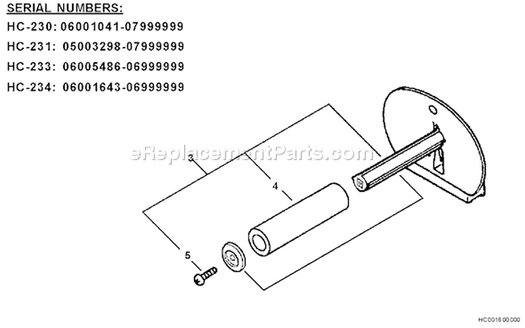 Page H Diagram and Parts List for HC-231 07001101 - 07999999 Echo Hedge Trimmer