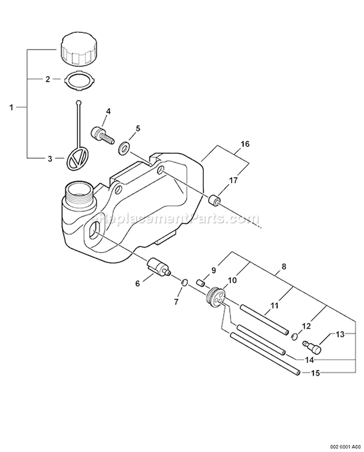 Page E Diagram and Parts List for HC-230 05003401 - 05999999 Echo Hedge Trimmer