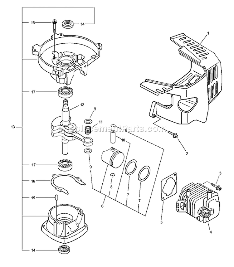 Page B Diagram and Parts List for HC-2400 Type 1 Echo Hedge Trimmer