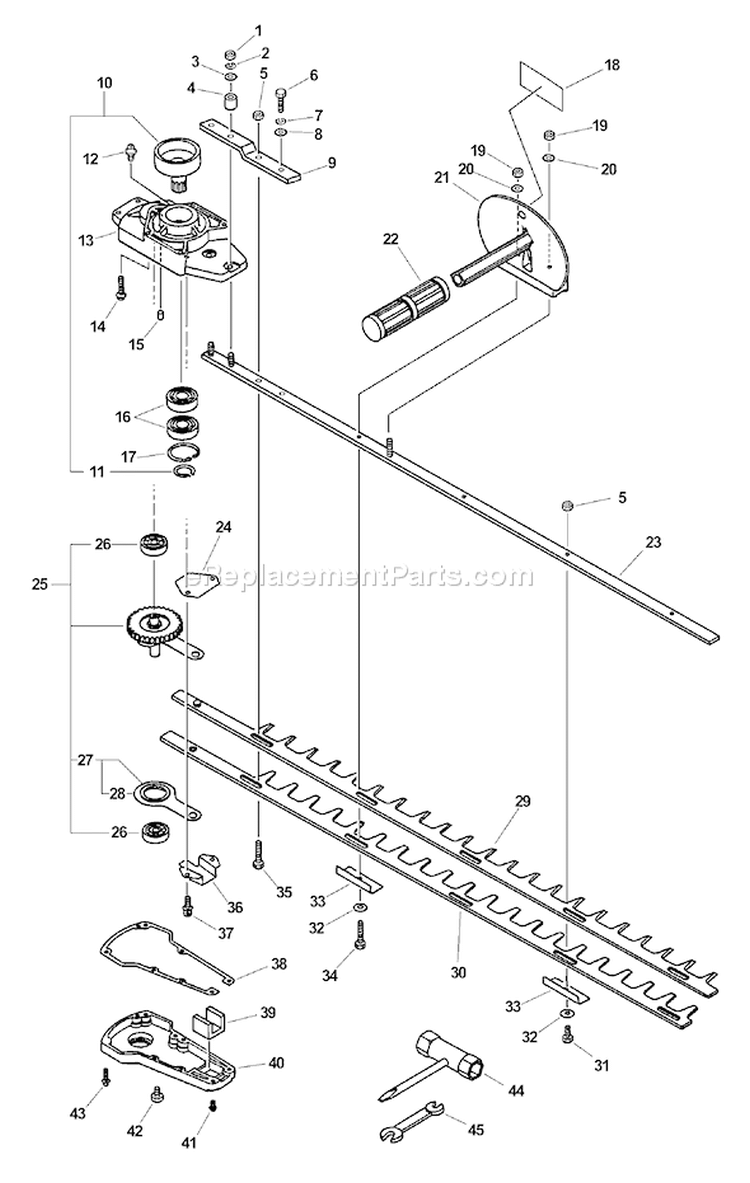 Page C Diagram and Parts List for HC-2400 Type 1 Echo Hedge Trimmer