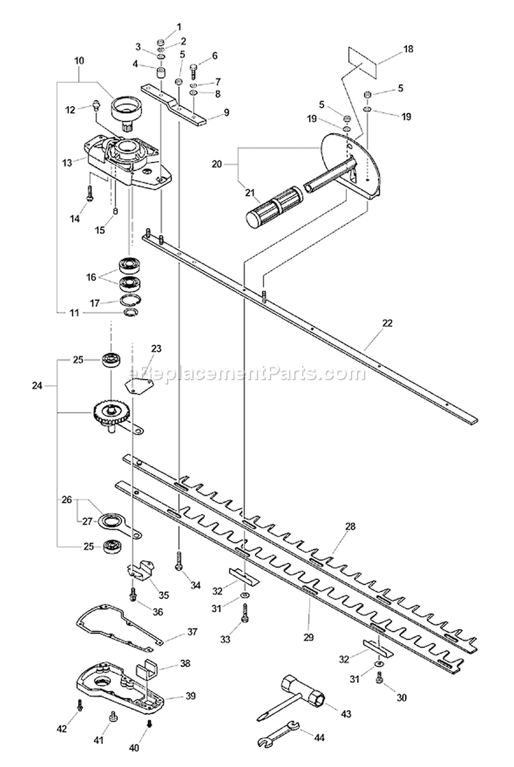 Page C Diagram and Parts List for HC-2400 Type 1E Echo Hedge Trimmer