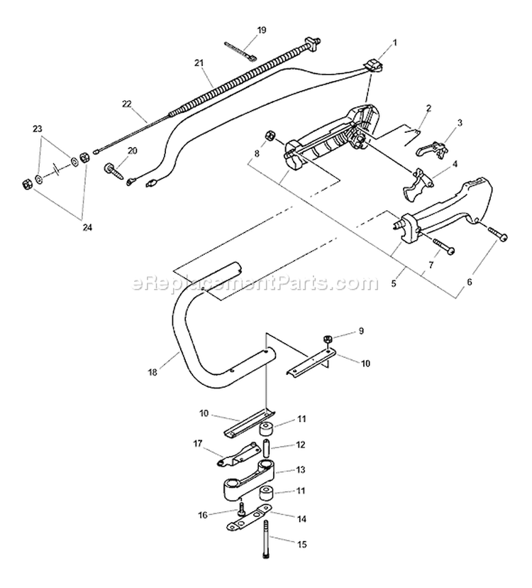 Page D Diagram and Parts List for HC-2400 Type 1E Echo Hedge Trimmer