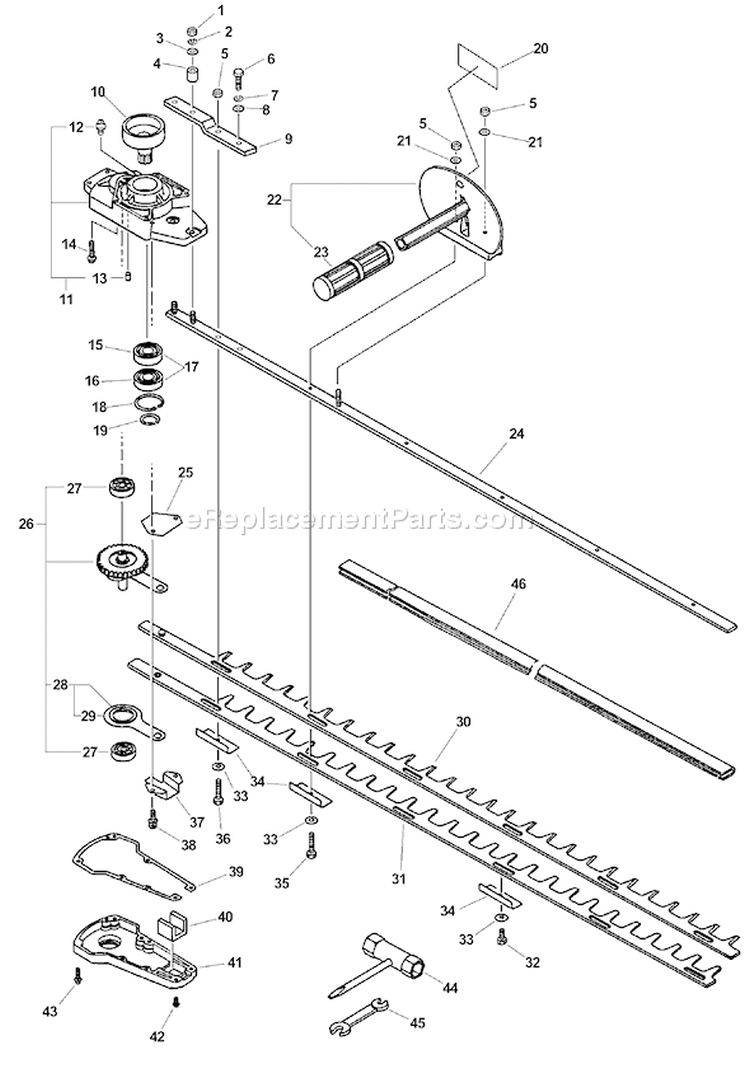 Page C Diagram and Parts List for HC-2410 Type 2E Echo Hedge Trimmer