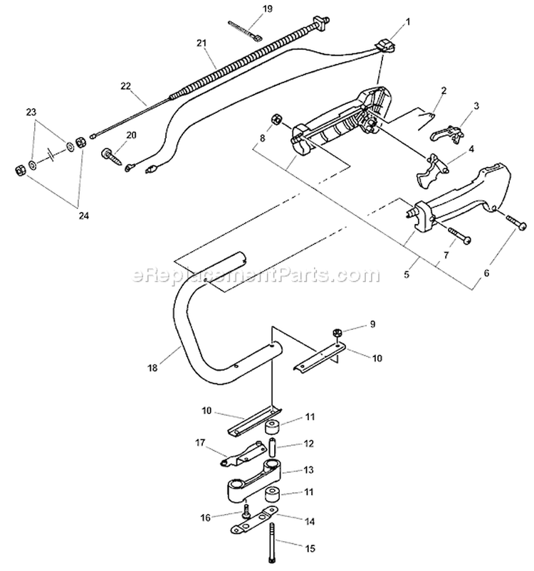 Page D Diagram and Parts List for HC-2400 Type 2E Echo Hedge Trimmer
