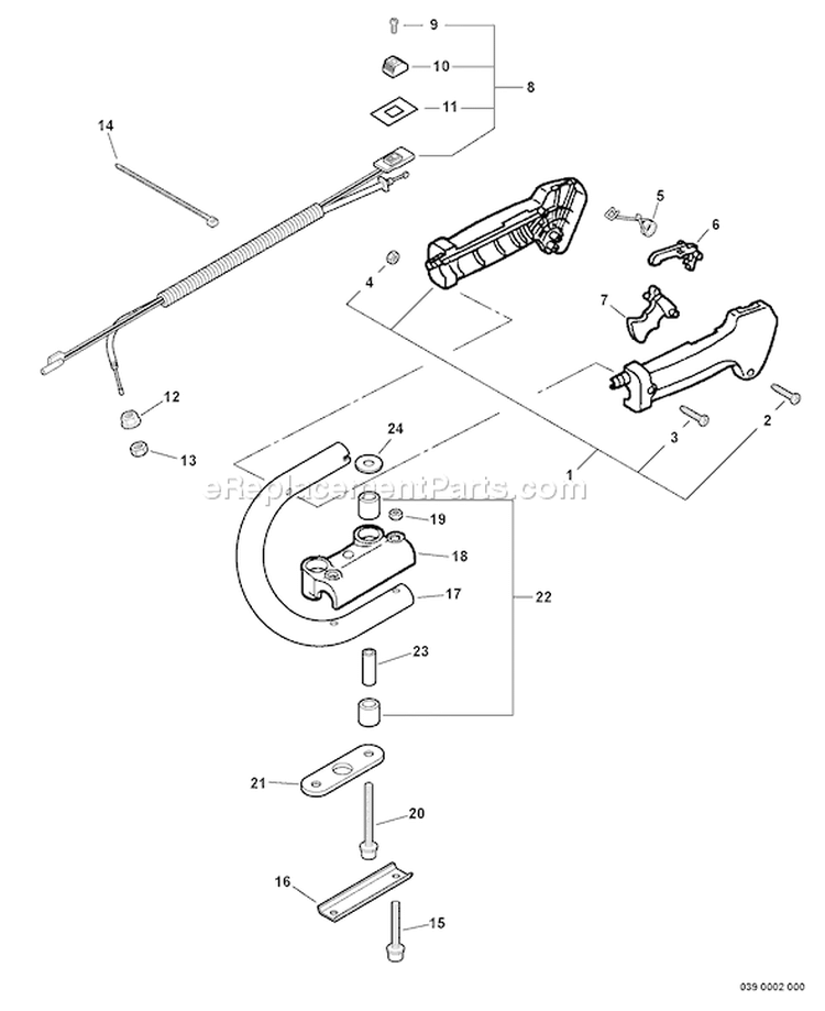 Page M Diagram and Parts List for HC-235 S64811010377 - S64811999999 Echo Hedge Trimmer