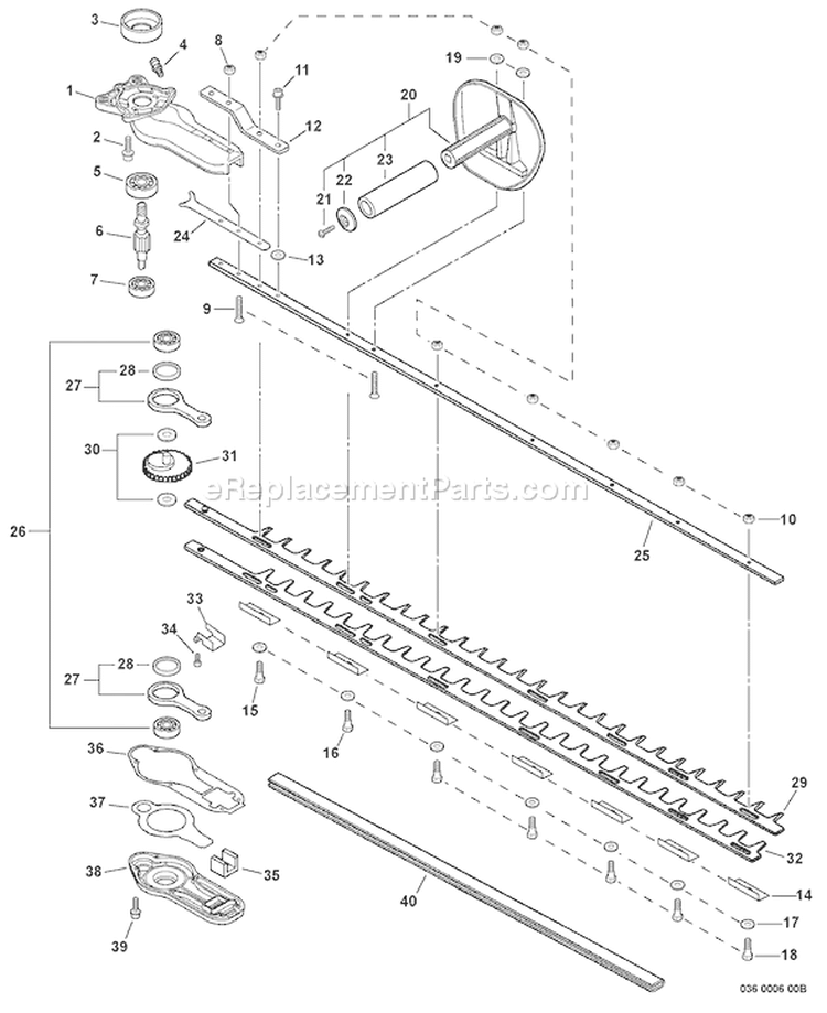 Page H Diagram and Parts List for HC-245 S64911001001 - S64911010029 Echo Hedge Trimmer