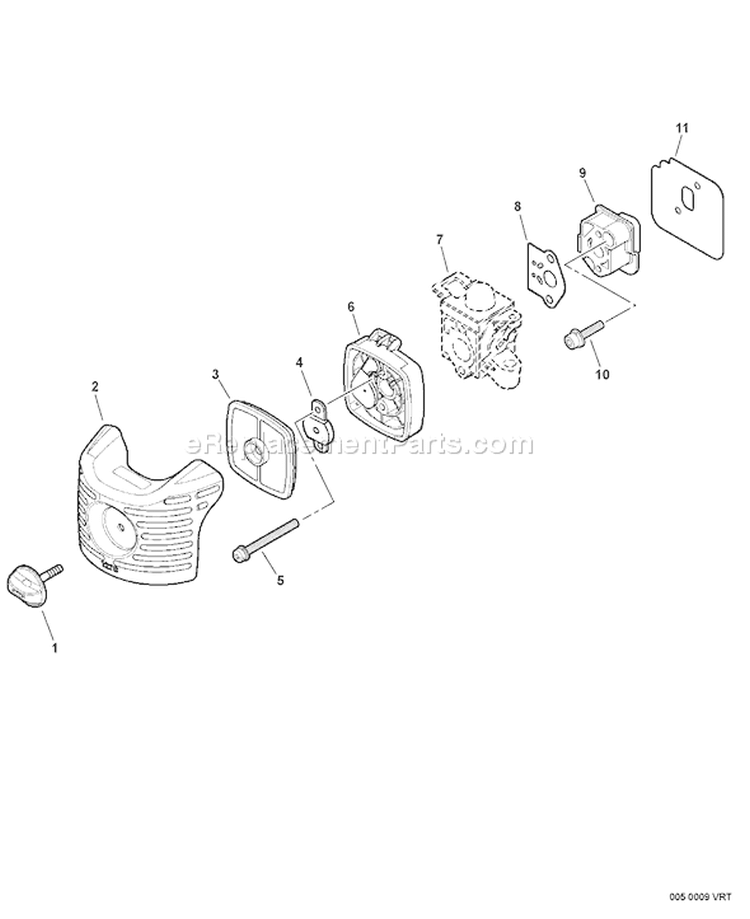 Page J Diagram and Parts List for HC-235 S64811010377 - S64811999999 Echo Hedge Trimmer