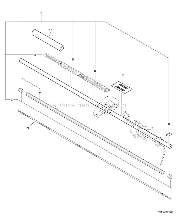 Page Q Diagram and Parts List for HCA-260 07001001 - 07999999 Echo Hedge Trimmer