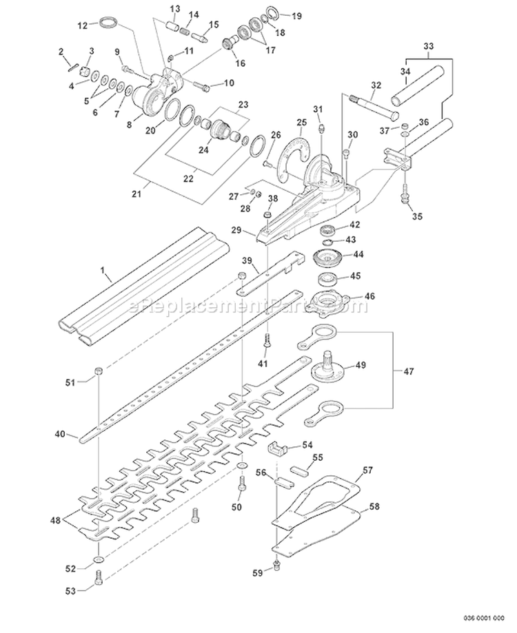 Page H Diagram and Parts List for HCA-265 S71712001001 - S71712001873 Echo Hedge Trimmer
